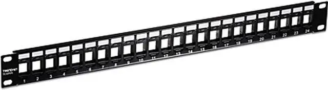 Main image of TRENDnet 24-Port Blank Keystone 1U Patch Panel, Cat5, Cat5e, Cat6, Cat6A, UTP, 19” Rackmount Design, TC-KP24