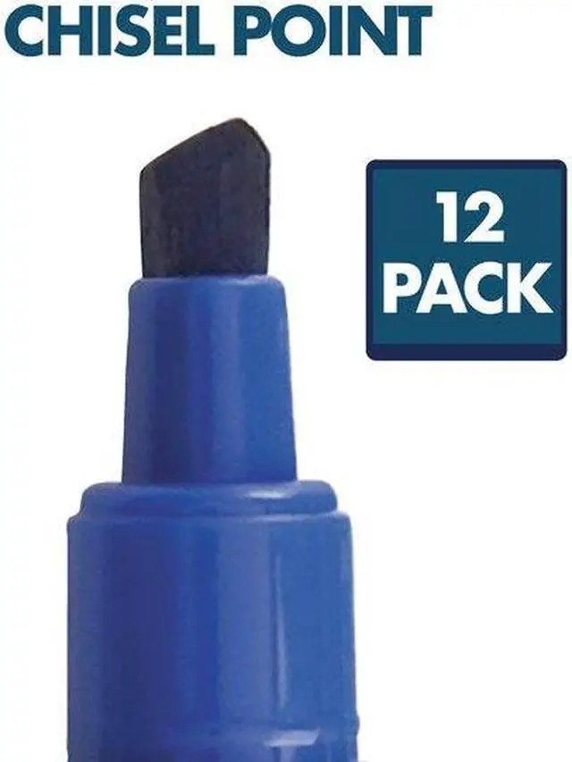 Alt view image 4 of 11 - Quartet 5001-3M EnduraGlide Dry Erase Markers, Chisel Tip, Blue, Dozen