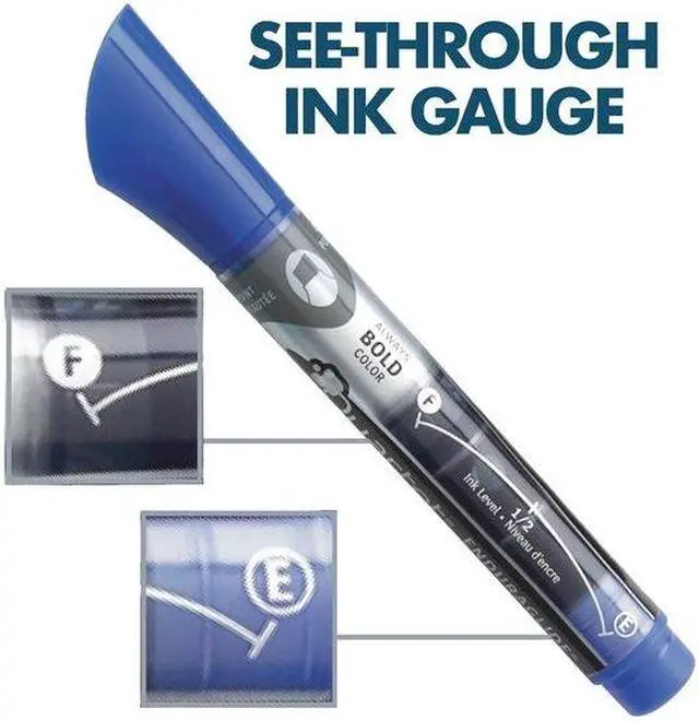 Alt view image 5 of 11 - Quartet 5001-3M EnduraGlide Dry Erase Markers, Chisel Tip, Blue, Dozen