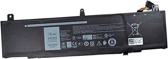 Alt view image 4 of 4 - New Compatible Laptop Battery Replacement for Dell TDW5P [15.2V 76Wh 4840mAh 4-Cell] Alienware 13 R3 13 ALW13C Series