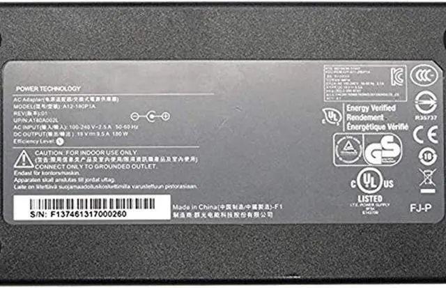 Alt view image 3 of 6 - Laptop AC Adapter 19V 9.5A 180W 5.5 X 2.5mm A12-180P1A A180A002L Power Charger Compatible with MSI GT60 GT70 Computer Power Supply
