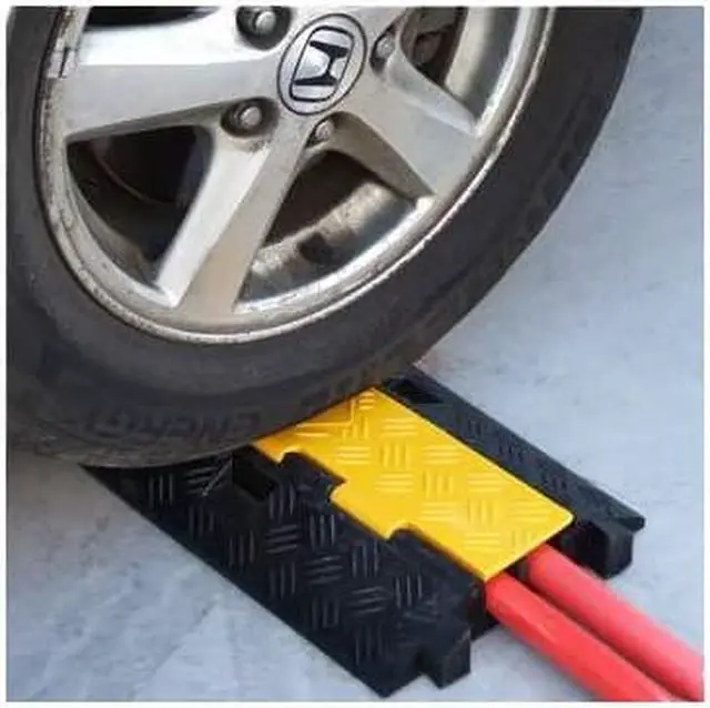 Alt view image 2 of 2 - Rubber Small 2 Channel Black Cable Protector Black BaseBlack Lid