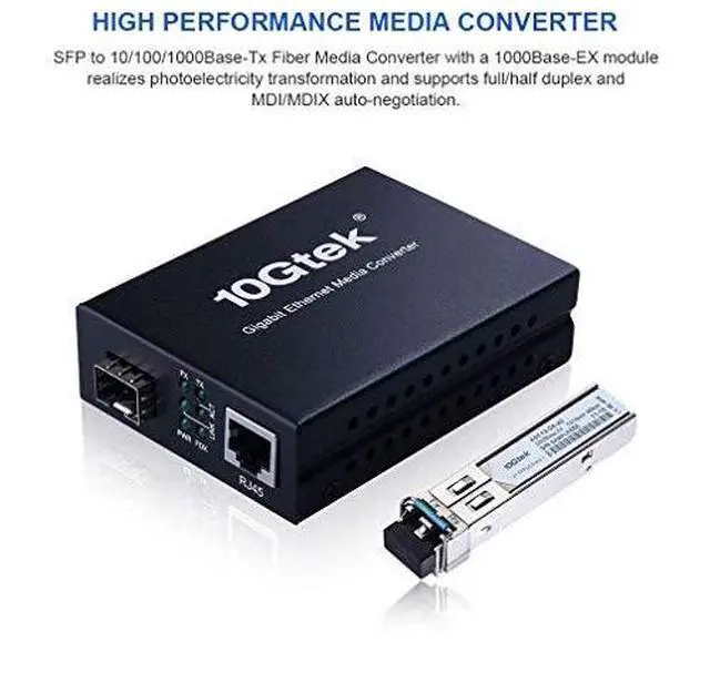 Alt view image 2 of 7 - Ethernet Media Converter Multimode Dual LC Fiber 125Gbs SFP Module to 101001000BaseTx Fiber Media Converter with a SFP 1000BaseSX Module850nm 550m