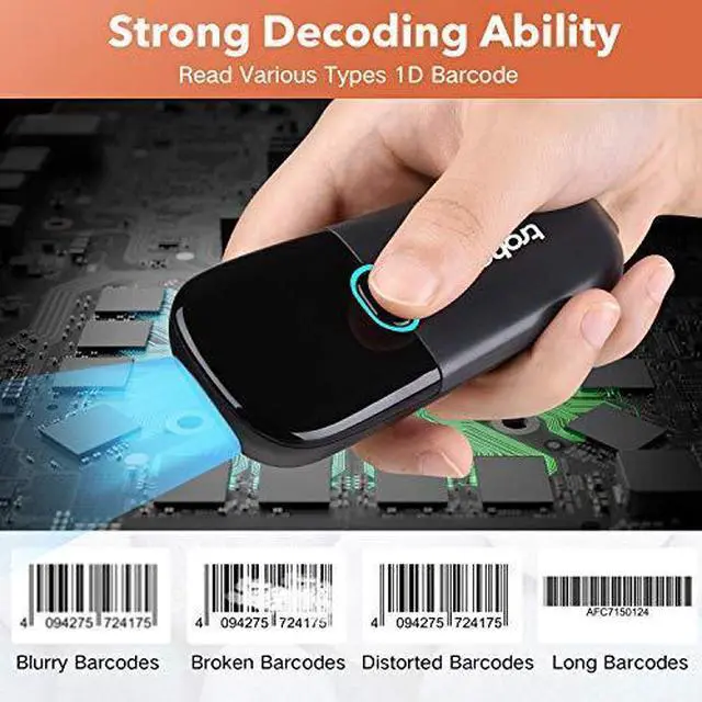 Alt view image 4 of 7 - Nuberopa N3 Mini Wireless Barcode Scanner 1D Compble with Bluetooth Function 24GHz Wireless Wired Connection Portable Barcode Reader Work with Windows Mac Android iOS
