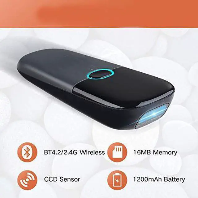 Alt view image 2 of 7 - Nuberopa N3 Mini Wireless Barcode Scanner 1D Compble with Bluetooth Function 24GHz Wireless Wired Connection Portable Barcode Reader Work with Windows Mac Android iOS