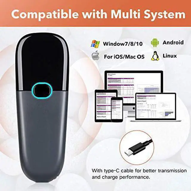 Alt view image 3 of 7 - Nuberopa N3 Mini Wireless Barcode Scanner 1D Compble with Bluetooth Function 24GHz Wireless Wired Connection Portable Barcode Reader Work with Windows Mac Android iOS