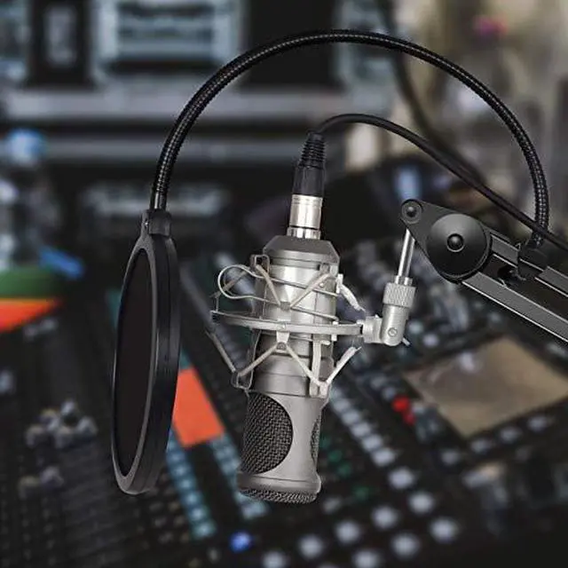 Alt view image 6 of 6 - Microphone Stand Sturdy Swivel Mount Studio Suspension Mic Clip Adjustable Boom Studio Scissor Arm Spring Builtin Stand for Blue Yeti Snowball Microphone and Blue Yeti Nano