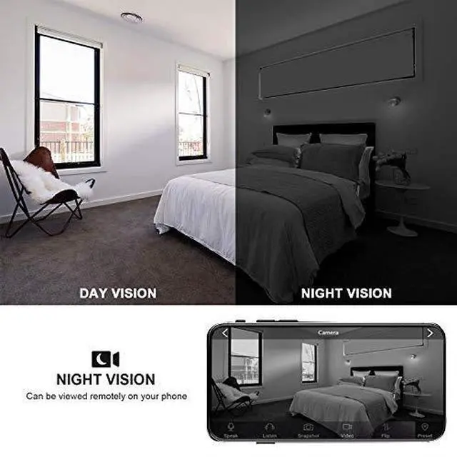 Alt view image 4 of 5 - Mini Spy Camera WiFi 1080P HD Wireless Hidden Camera for Home Portable Small Security Cameras Body Camera with App Night Vision and Motion Detective Nanny Cam with 32GB MicroSD Card Class10