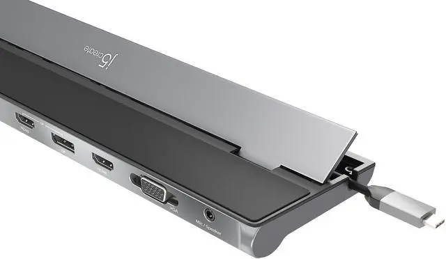 Alt view image 6 of 11 - j5create USB-C Triple Display Docking Station with 90W PD Adapter