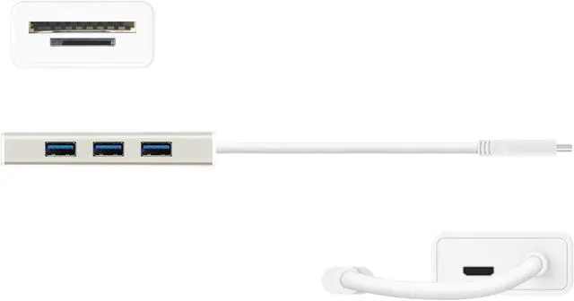 Alt view image 3 of 20 - j5create USB 3.1 Type-C 3-Port HUB with SD/Micro SD Card Reader