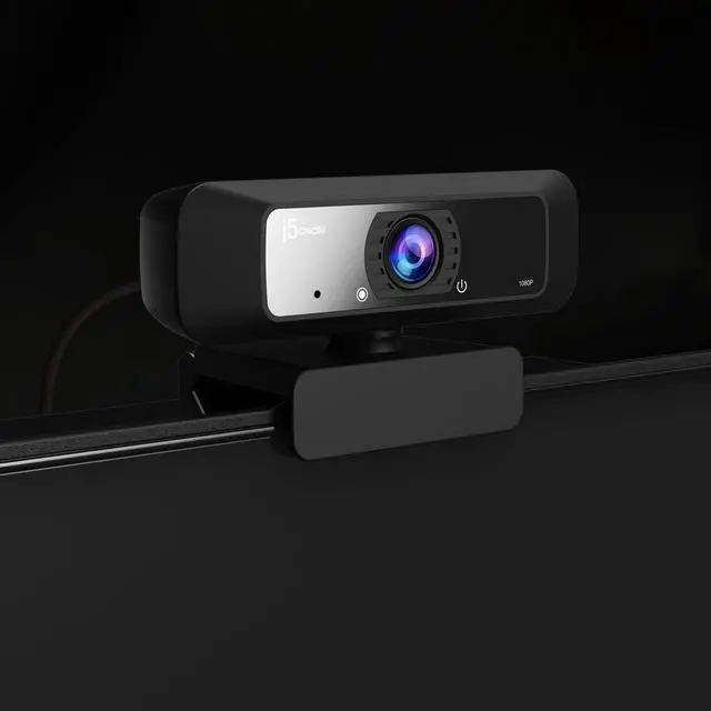 Alt view image 5 of 20 - J5create Create 2 USB 360° Rotation & 1080P HD Webcam 2 Megapixels Black (JVCU100)