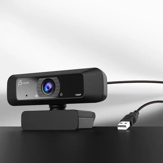 Alt view image 4 of 20 - J5create Create 2 USB 360° Rotation & 1080P HD Webcam 2 Megapixels Black (JVCU100)