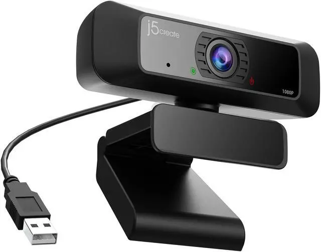 Alt view image 2 of 20 - J5create Create 2 USB 360° Rotation & 1080P HD Webcam 2 Megapixels Black (JVCU100)