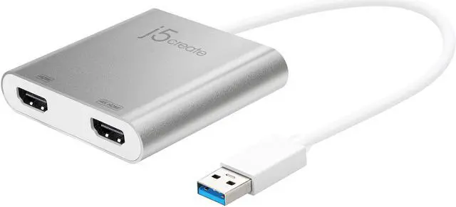 Alt view image 3 of 7 - j5create USB 3.0 to Dual HDMI Multi-Monitor Adapter