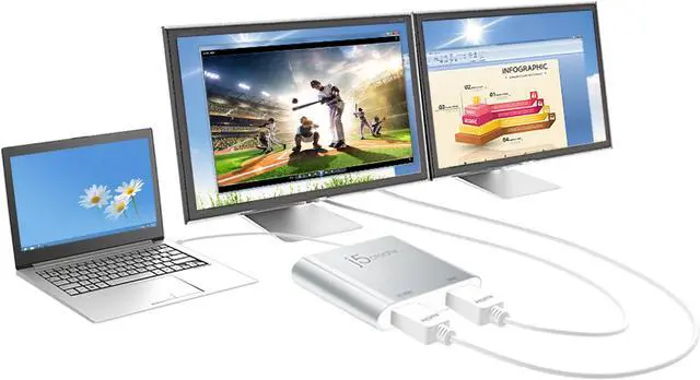 Alt view image 7 of 7 - j5create USB 3.0 to Dual HDMI Multi-Monitor Adapter
