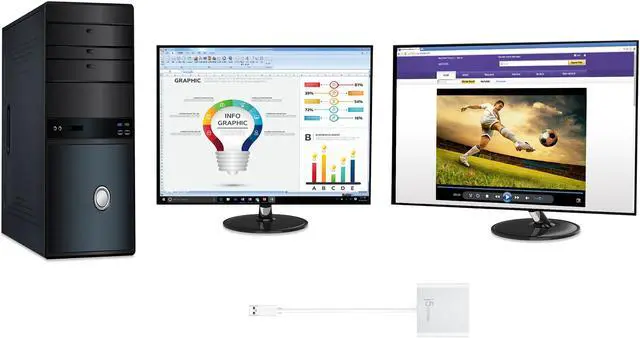 Alt view image 5 of 7 - j5create USB 3.0 to Dual HDMI Multi-Monitor Adapter