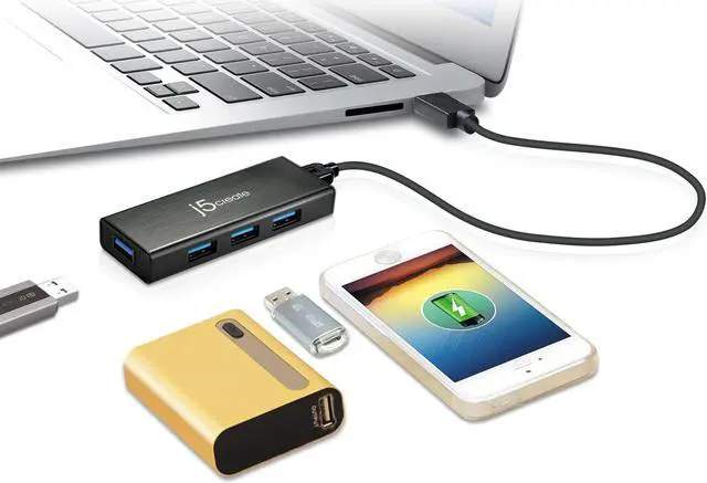 Alt view image 4 of 15 - j5create USB 3.0 4-Port HUB