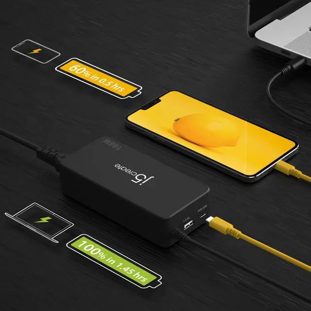 Alt view image 6 of 13 - j5create 108W PD USB-C® Super Charger