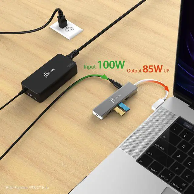 Alt view image 7 of 13 - j5create 108W PD USB-C® Super Charger