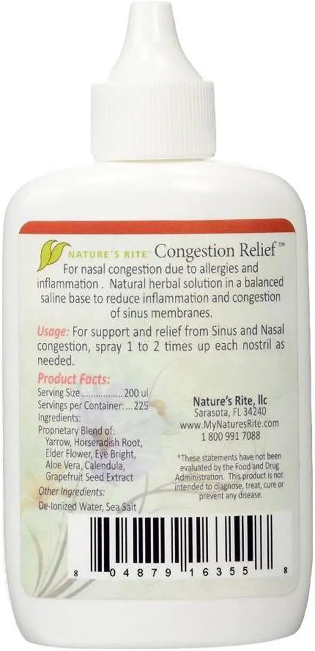 Alt view image 2 of 2 - Nature's Rite Congestion Relief - 1.5 ounce bottle