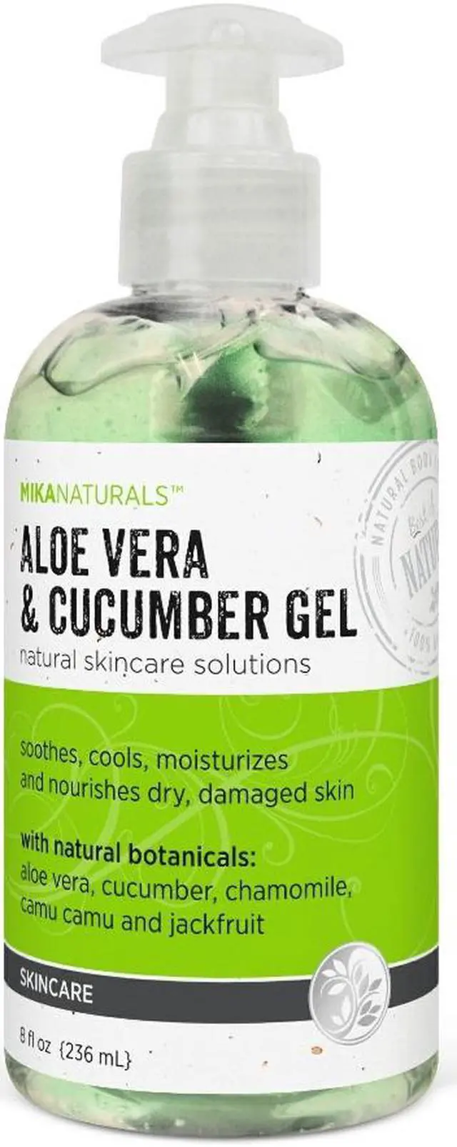 Alt view image 2 of 3 - Mika Naturals Aloe Vera and Cucumber Gel - 8 oz