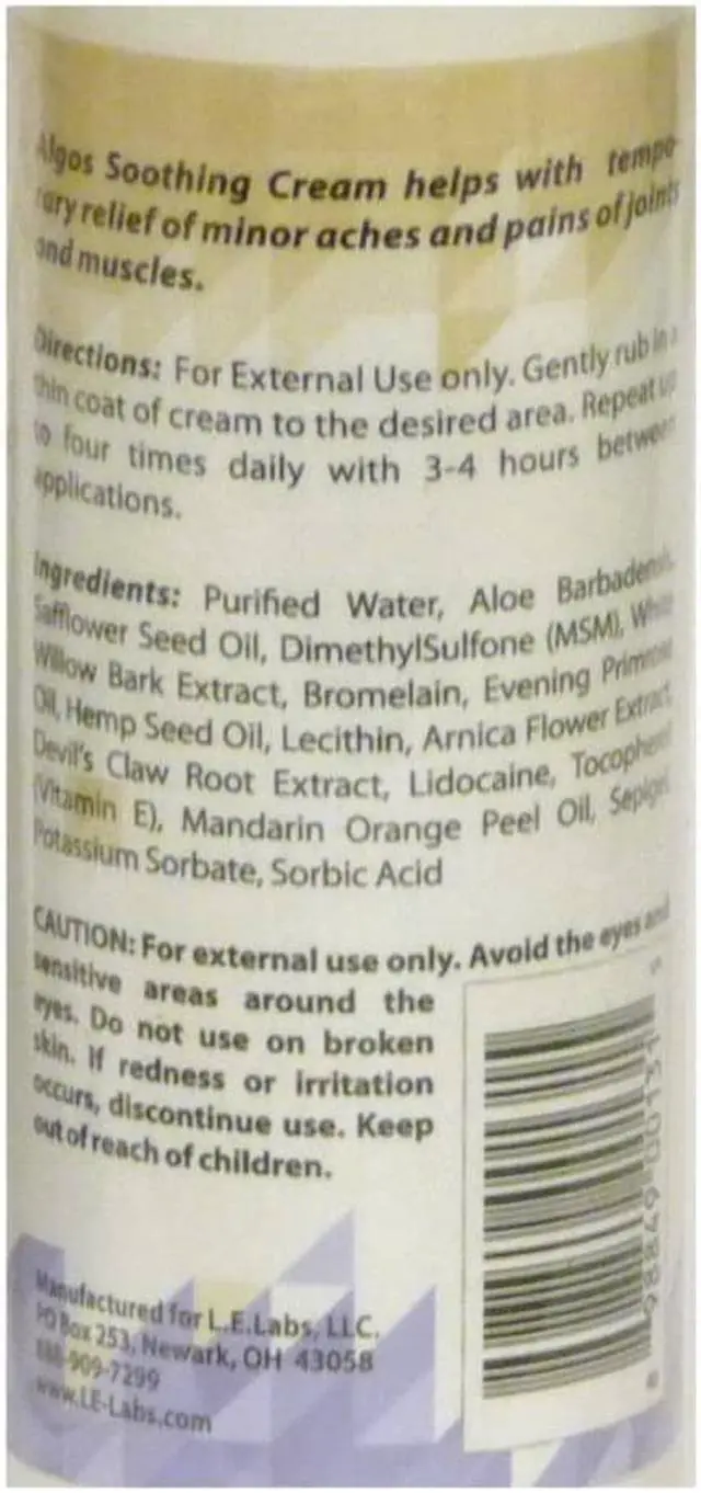 Alt view image 2 of 2 - Algos Soothing Cream - 4 Ounce Bottle
