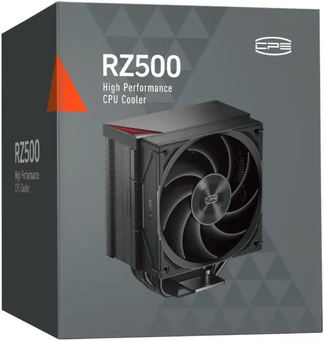 Alt view image 7 of 7 - PCCOOLER CPS RZ500 CPU Air Cooler, 5 Direct Contact Heat Pipes, Fully Covering CPU Hotspot, 255W TDP, 155mm (H), 120mm PWM Fan, for AMD AM5/AM4 & Intel 1851/1700/1200/115X, Black