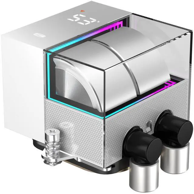 Alt view image 2 of 7 - PCCOOLER CPS DS360 AIO CPU Liquid Cooler, 360mm Radiator, 310W TDP, Dual Chamber Pump, ARGB LEDs & Digital Display, Aluminum Pump Cover, for Intel LGA 1851/1700/1200/115X & AMD AM5/AM4, White