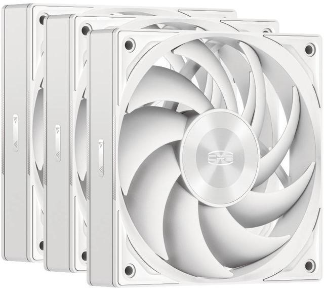 Main image of PCCOOLER CPS F5 R120 3IN1 High-Performance 120mm Case Fans, 4-Pin PWM Silent PC Fans w/ 3 Modes up to 2200RPM, Daisy Chain Computer Fans with FDB, Vibration-Damping Mounting Pads, White - 3in1 Pack