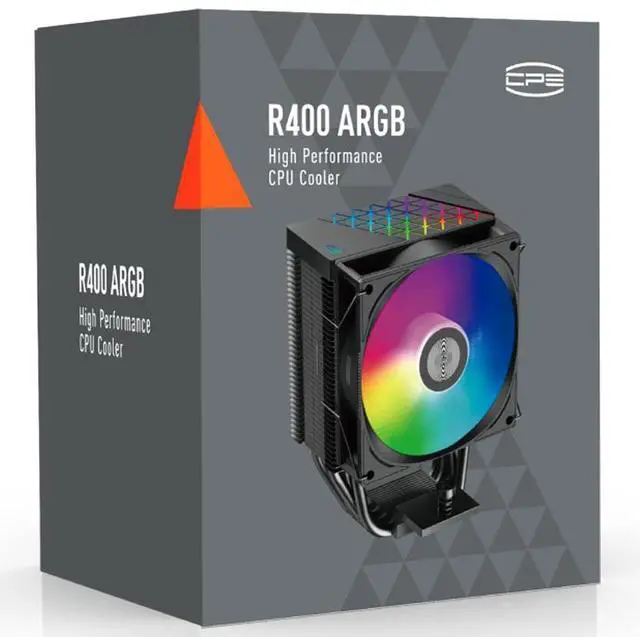 Alt view image 7 of 7 - PCCOOLER CPS R400 ARGB CPU Air Cooler, 4 Direct Contact Heat Pipes, 180W TDP, ARGB Top Cover, 133mm Tall, 92mm PWM Slient ARGB Fan, for Intel LGA 1851/1700/1200/115X & AMD AM5/AM4, Black