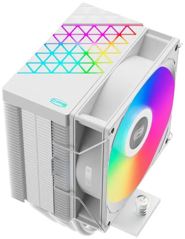 Alt view image 2 of 7 - PCCOOLER CPS R400 ARGB CPU Air Cooler, 4 Direct Contact Heat Pipes, 180W TDP, ARGB Top Cover, 133mm Tall, 92mm PWM Slient ARGB Fan, for Intel LGA 1851/1700/1200/115X & AMD AM5/AM4, White