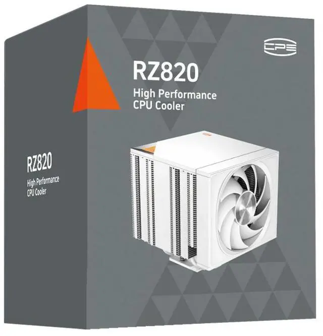 Alt view image 7 of 7 - PCCOOLER CPS RZ820 Dual Tower CPU Air Cooler, 8 Heat Pipes, 290W TDP, Magnetic Aluminum ARGB Top Cover, 165mm Tall, 120mm & 140mm PWM Fans, for Intel LGA 1851/1700/1200/115X/20XX & AMD AM5/AM4, White