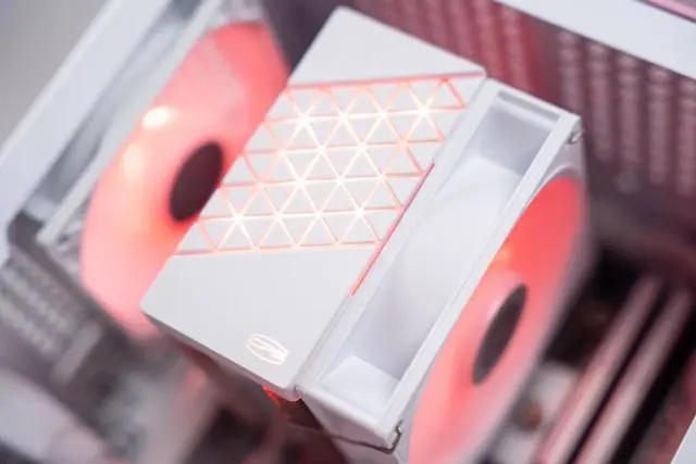 Alt view image 7 of 7 - PCCOOLER CPS R400 ARGB CPU Air Cooler, 4 Direct Contact Heat Pipes, 180W TDP, ARGB Top Cover, 133mm Tall, 92mm PWM Slient ARGB Fan, for Intel LGA 1851/1700/1200/115X & AMD AM5/AM4, White