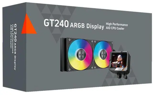 Alt view image 6 of 6 - PCCOOLER CPS GT240 ARGB Display AIO CPU Liquid Cooler, 240mm Radiator, 280W TDP, Customizable 3.5" IPS LCD Cyber Style Display, Ceramic Bearing, for Intel LGA 1851/1700/1200/115X & AMD AM5/AM4, Black