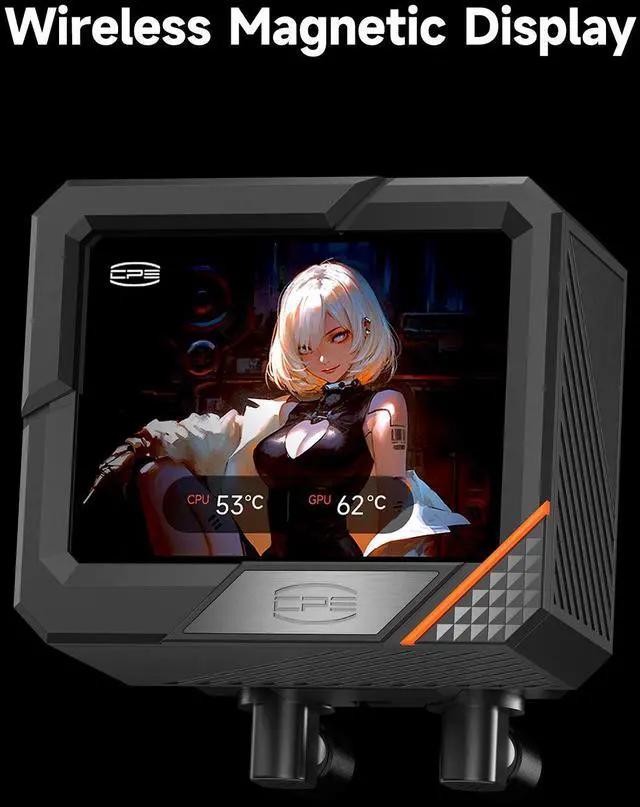 Alt view image 3 of 7 - PCCOOLER CPS GT360 ARGB Display AIO CPU Liquid Cooler, 310W TDP, Customizable 3.5" IPS LCD Cyber Style Display, Ceramic Bearing, High Speed Fans, for Intel LGA 1851/1700/1200/115X & AMD AM5/AM4, White