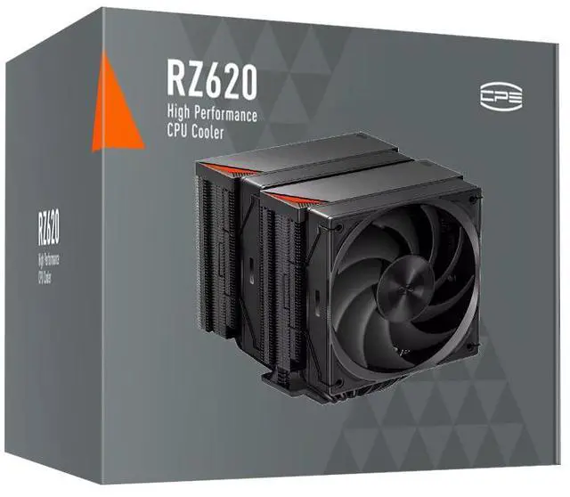 Alt view image 8 of 7 - PCCOOLER CPS RZ620 Dual Tower CPU Air Cooler, 6 Heat Pipes, 275W TDP, Aluminum Top Cover, 157.5mm Tall, 120mm PWM Silent Fans w/ 3 Modes, for Intel LGA 1851/1700/1200/115X & AMD AM5/AM4, Black