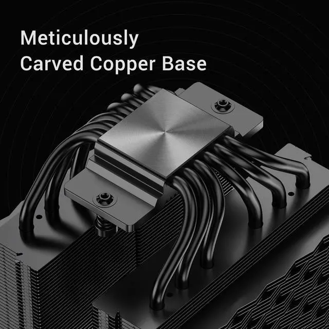 Alt view image 3 of 7 - PCCOOLER CPS RZ620 Dual Tower CPU Air Cooler, 6 Heat Pipes, 275W TDP, Aluminum Top Cover, 157.5mm Tall, 120mm PWM Silent Fans w/ 3 Modes, for Intel LGA 1851/1700/1200/115X & AMD AM5/AM4, Black