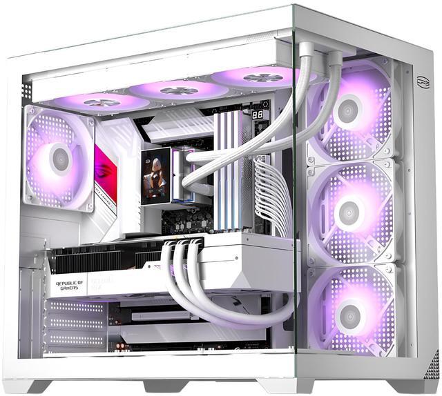 Main image of PCCOOLER CPS C3 T700 ARGB PC Case, 4 x 120mm ARGB Fans Included, Dual-Chamber Mid-Tower ATX Case, High-Airflow Computer Case, BTF Motherboard Supports, Sturdy Tempered Glass Front & Side Panels, White