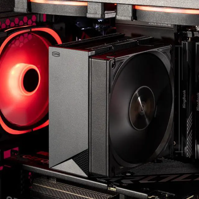 Alt view image 6 of 7 - PCCOOLER CPS RZ500 CPU Air Cooler, 5 Direct Contact Heat Pipes, Fully Covering CPU Hotspot, 255W TDP, 155mm (H), 120mm PWM Fan, for AMD AM5/AM4 & Intel 1851/1700/1200/115X, Black