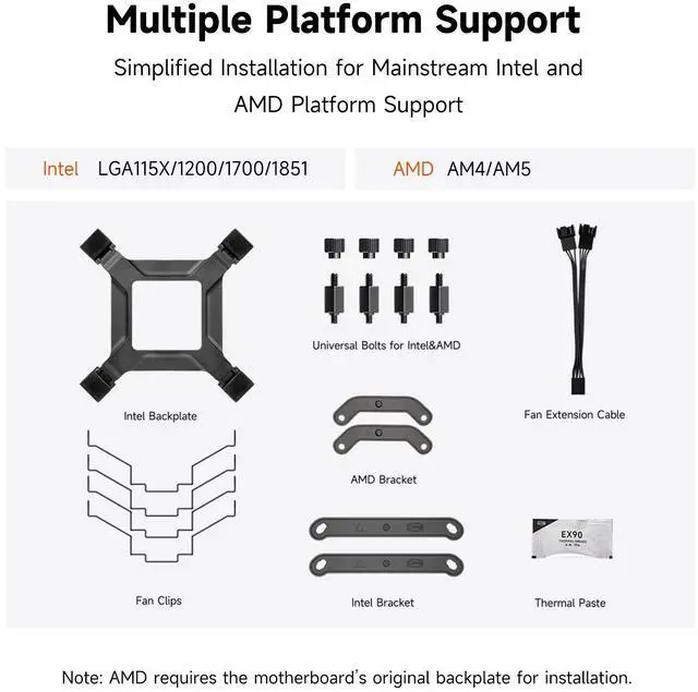 Alt view image 6 of 8 - PCCOOLER CPS RT620 Dual Tower CPU Air Cooler, 6 Heat Pipes, 265W TDP, 153mm Tall, 120mm PWM Slient Fans, for Intel LGA 1851/1700/1200/115X & AMD AM5/AM4, Black