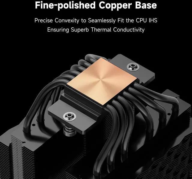 Alt view image 5 of 8 - PCCOOLER CPS RT620 Dual Tower CPU Air Cooler, 6 Heat Pipes, 265W TDP, 153mm Tall, 120mm PWM Slient Fans, for Intel LGA 1851/1700/1200/115X & AMD AM5/AM4, Black