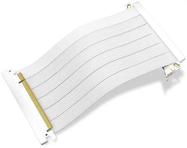 Alt view image 2 of 6 - PCCOOLER CPS RC185 PCI-E 4.0 X16 Riser Cable, 180 Degree Dual Reverse GPU Extension Cable, 185mm, White