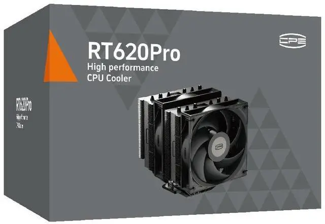 Alt view image 7 of 7 - PCCOOLER CPS RT620Pro Dual Tower CPU Air Cooler, 6 Heat Pipes, 265W TDP, 153mm Tall,120mm PWM Slient Fans, Tower Structure Reinforced Bracket, for Intel LGA1851/1700/1200/115X & AMD AM5/AM4, Black