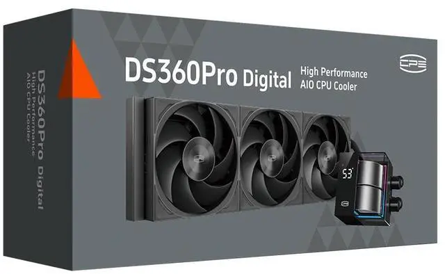 Alt view image 7 of 7 - PCCOOLER CPS DS360Pro Digital AlO CPU Liquid Cooler, 360mm Radiator, 310W TDP, ARGB LEDs & Digital Display, Aluminum Pump Cover, for Intel LGA20XX/1851/1700/1200/115X & AMD AM5/AM4, Black