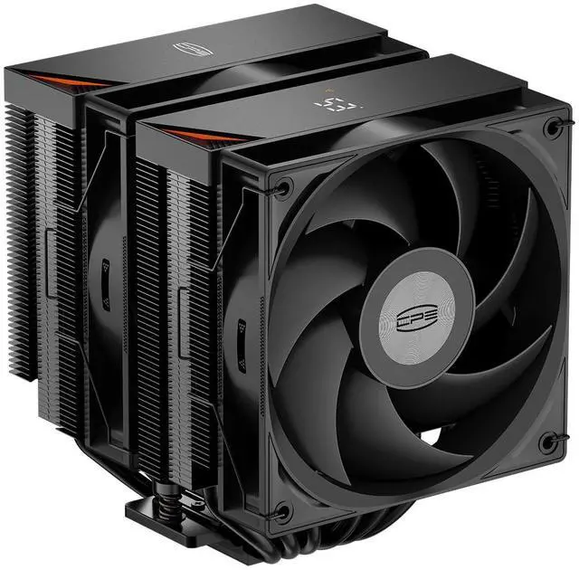 PCCOOLER CPS RT620Pro Digital Dual Tower CPU Air Cooler, 6 Heat Pipes, 265W TDP, Digital Display Top Cover, Tower Structure Reinforced Bracket, for Intel LGA 1851/1700/1200/115X & AMD AM5/AM4, Black