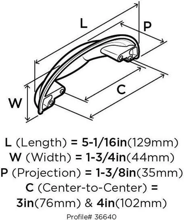 Alt view image 4 of 11 - Amerock Ashby 4 In. & 3 In. Satin Nickel Center-to-Center Cup Pull BP36640G10
