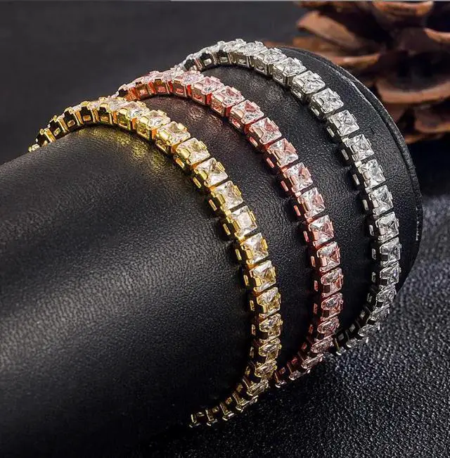 Alt view image 2 of 4 - Moissanite Tennis Bracelet for Women Christmas Gift Platinum Plated 925 Sterling Silver Wedding Jewelry 5mm