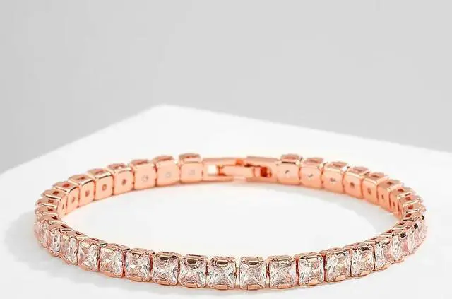 Alt view image 3 of 4 - Moissanite Tennis Bracelet for Women Christmas Gift Platinum Plated 925 Sterling Silver Wedding Jewelry 5mm