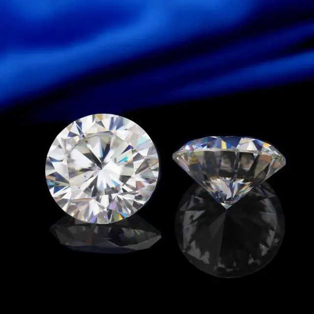 Alt view image 2 of 7 - Moissanite Stone D Colorless Diamond Loose Stone 0.1CT-10CT Round Excellent Cut Gemstones VVS1 for Ring Pendant Jewelry Certificate of Authenticity Moissanite 2Carats(No ring included)