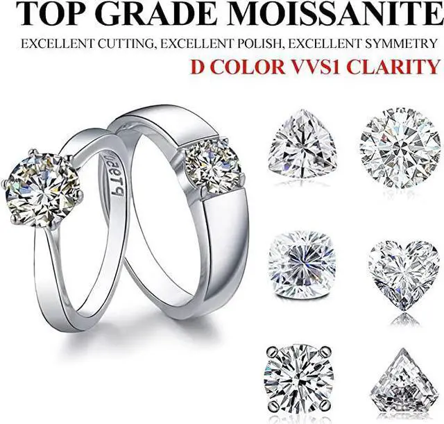 Alt view image 6 of 7 - Moissanite Loose Stones for Making Ring Pendant Earrings Jewelry - Emerald Cut Natural White D Colorless VVS1 Clarity and Excellent Cut with Certificate 0.1Carats